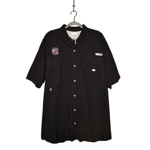 COLUMBIA $60 PFG South Carolina Gamecocks Black Vented Fishing Shirt Men's XXL